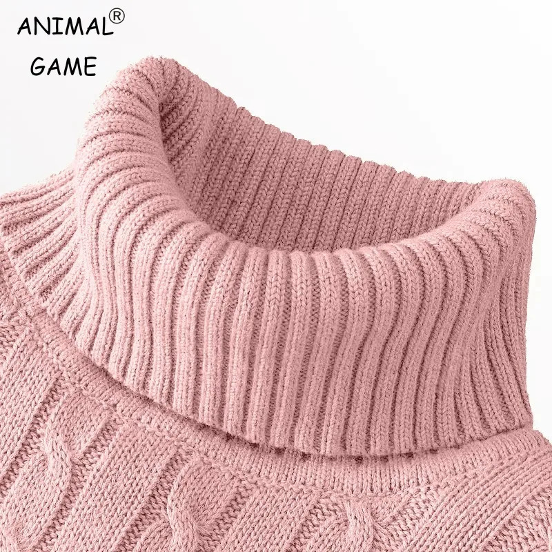 Autumn Mens Long Sleeve Knitted Sweaters Mens Slim Fit Turtleneck Sweater Casual Pullover Sweater Lightweight Ribbed Sweater 250805