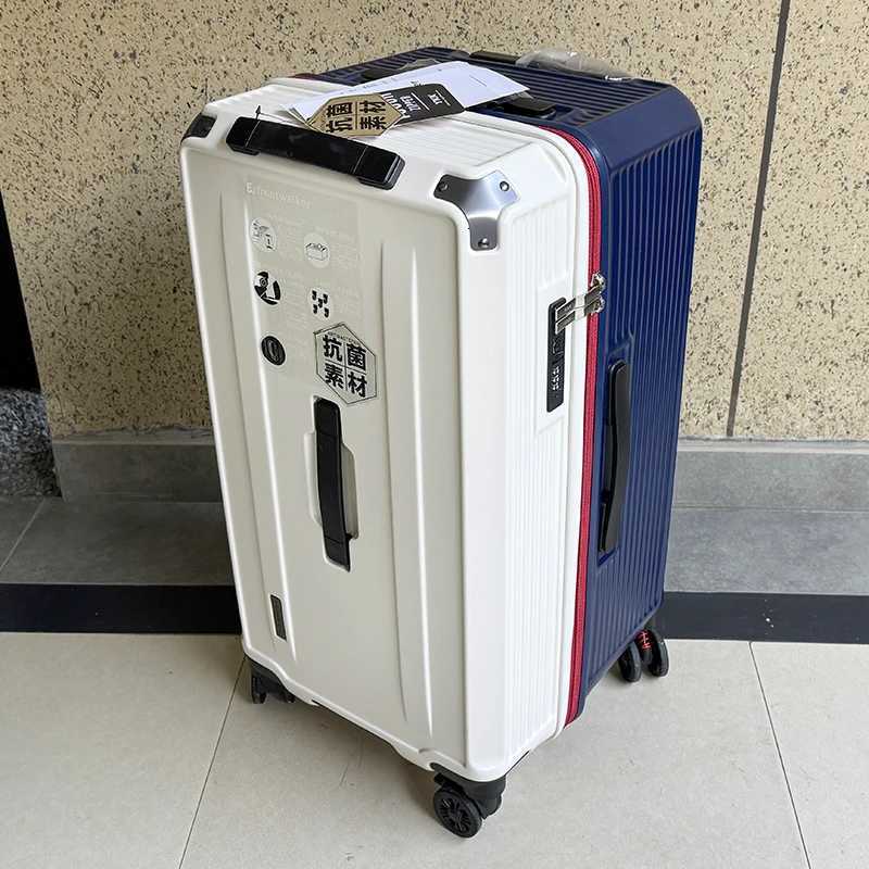 36/38/40/50 inch Large Size Luggage Explosion-proof Five Wheels Brake Travel Suitcase Thickened PC Material Zip Trolley Case W250805-image-1069932192