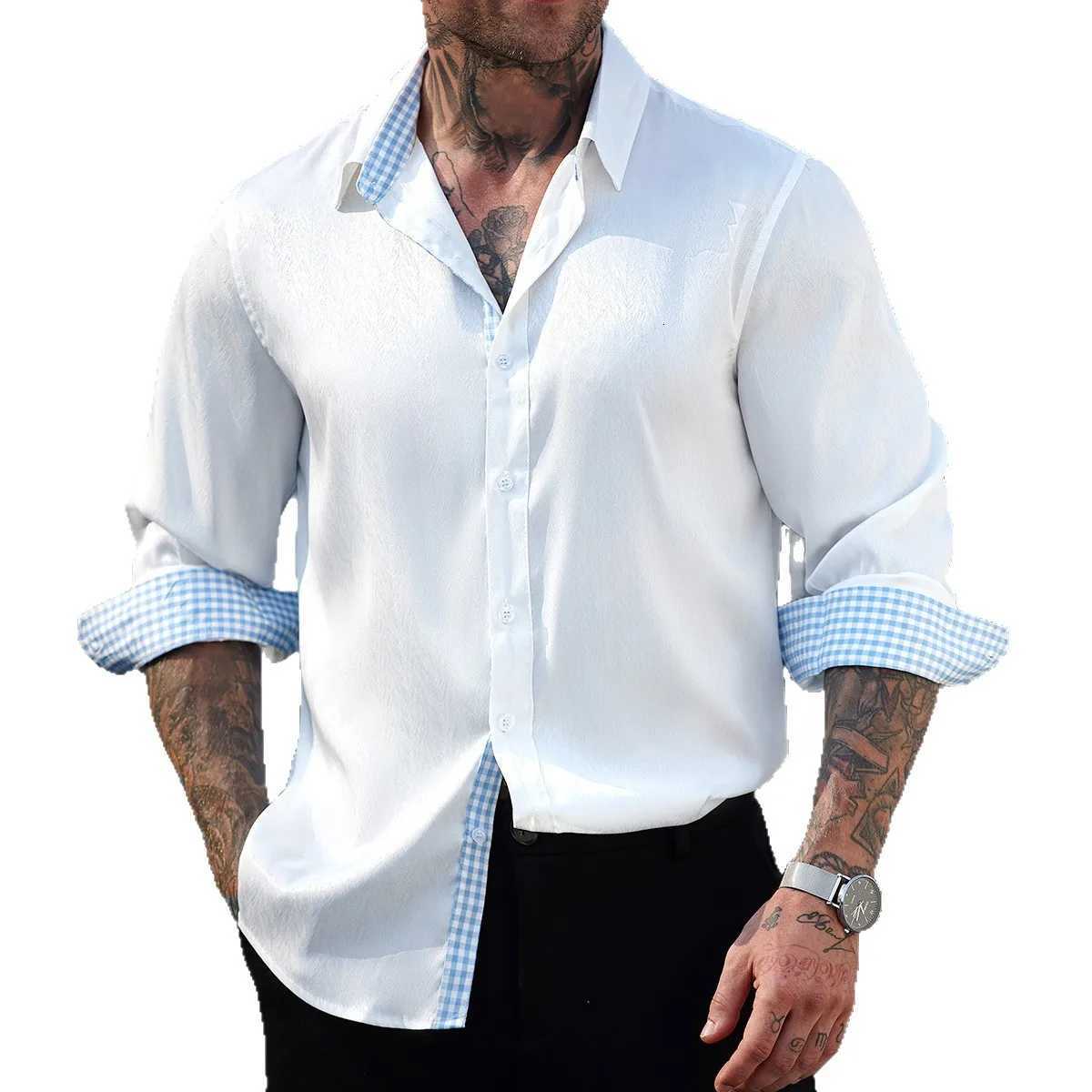 Mens New Casual Commuter Long Sleeve Shirt W250806