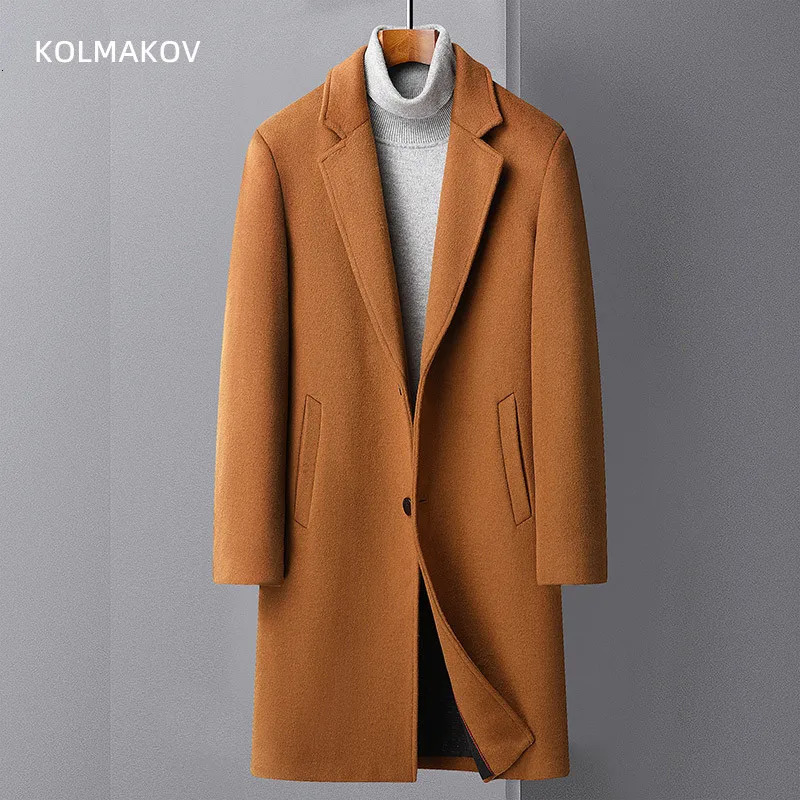 arrival long style winter jacket fashion High Quality Woolen Coat Mens Wool trench coat Men Dress Jacket Size M-4XL 250805