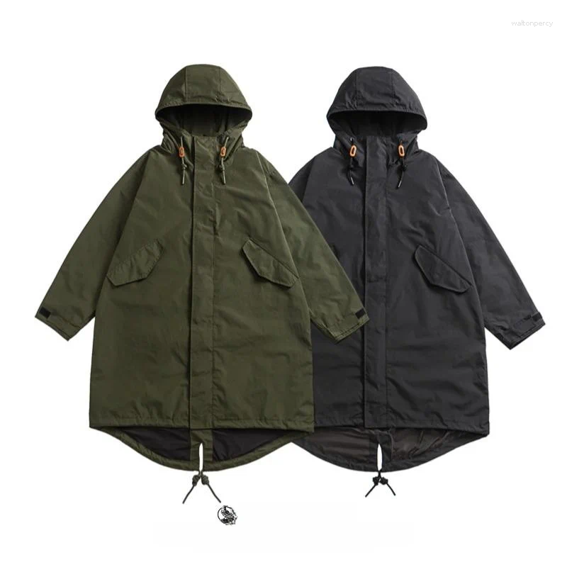 Men's Trench Coats And Women's Breathable Hooded Mid-Length Windbreaker Coat Spring Autumn Sle Waterproof Faion Urban