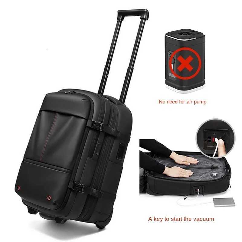 100% Authentic Product Trolley Backpack With Wheels Large Capacity Wheeled Backpack Vacuum Luggage Travel Suitcase Rolling Luggage Business Lapto-image-1069931947