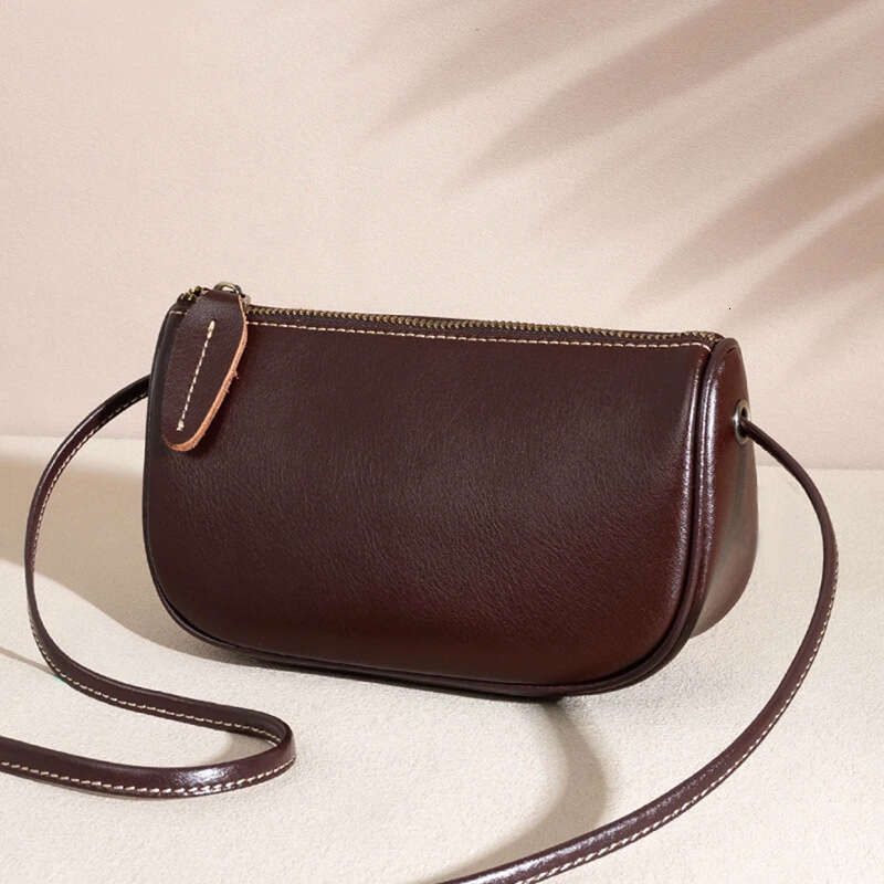 2025 New Women's Casual Versatile Crossbody Genuine Leather Fashion Melard Shoulder Dumpling Bag