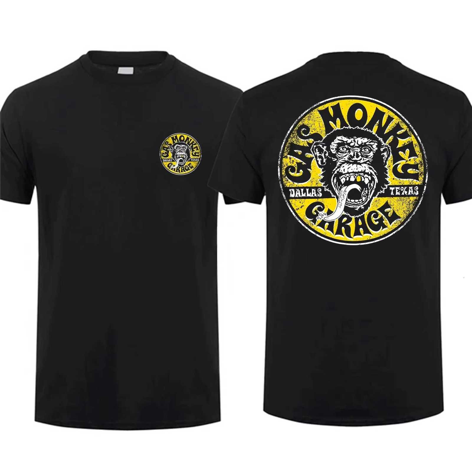 Double Sided Gas Monkeys Garage Printed Short Sleeved Round Neck Y2k T-shirt Men Clothing New in Top Tees Mens T-Shirt 70215 W250806