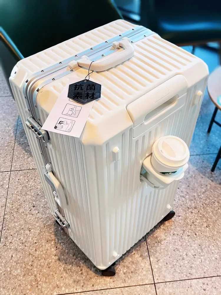 Large-Capacity Oversized 36/40 Inch Suitcase Aluminum Frame Zipper Trolley Case 28-Inch Luggage Brake Wheel Travel Suitcase W250805-image-1069931462