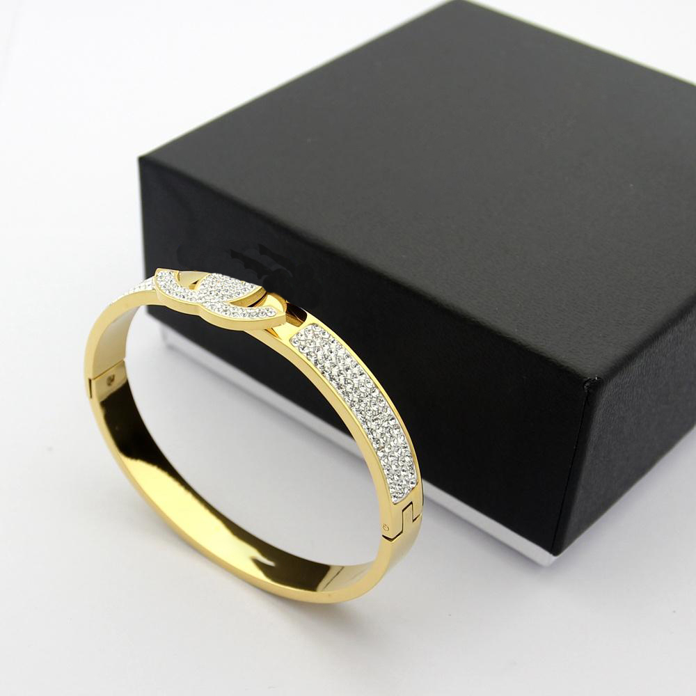 Bangle diamond bracelet designer bracelet woman luxury jewelry bangle gold Bracelet women brilliant bangle bracelet chances women chances 17cm spark