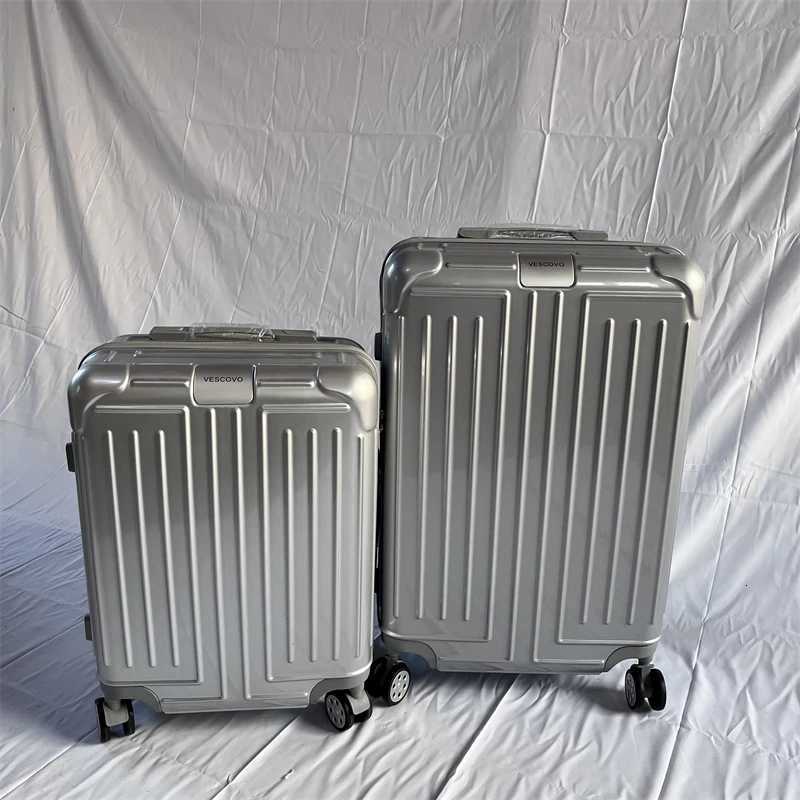 2026 Inch PC Silver Black Shiny TSA Lock Spinner Rolling Luggage Travel Trolley Suitcase On Wheels W250805-image-1069931578