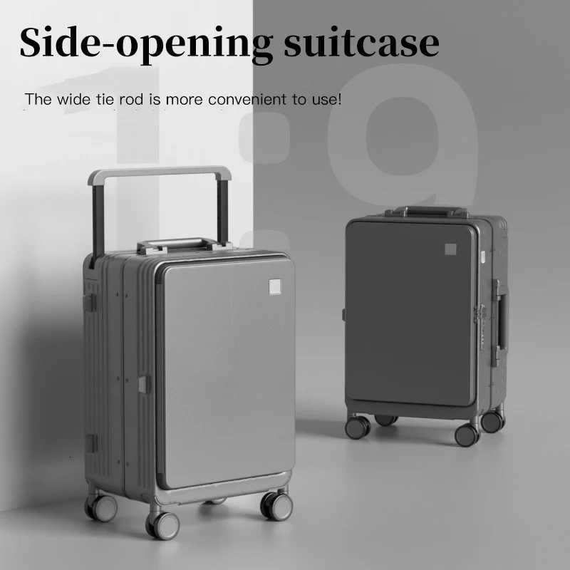 Wide-tube Trolley Suitcase 20-inch Carry-on Luggage 24-inch Shatter-resistant Trolley Case Side-opening Travel Suitcase W250805-image-1069931680