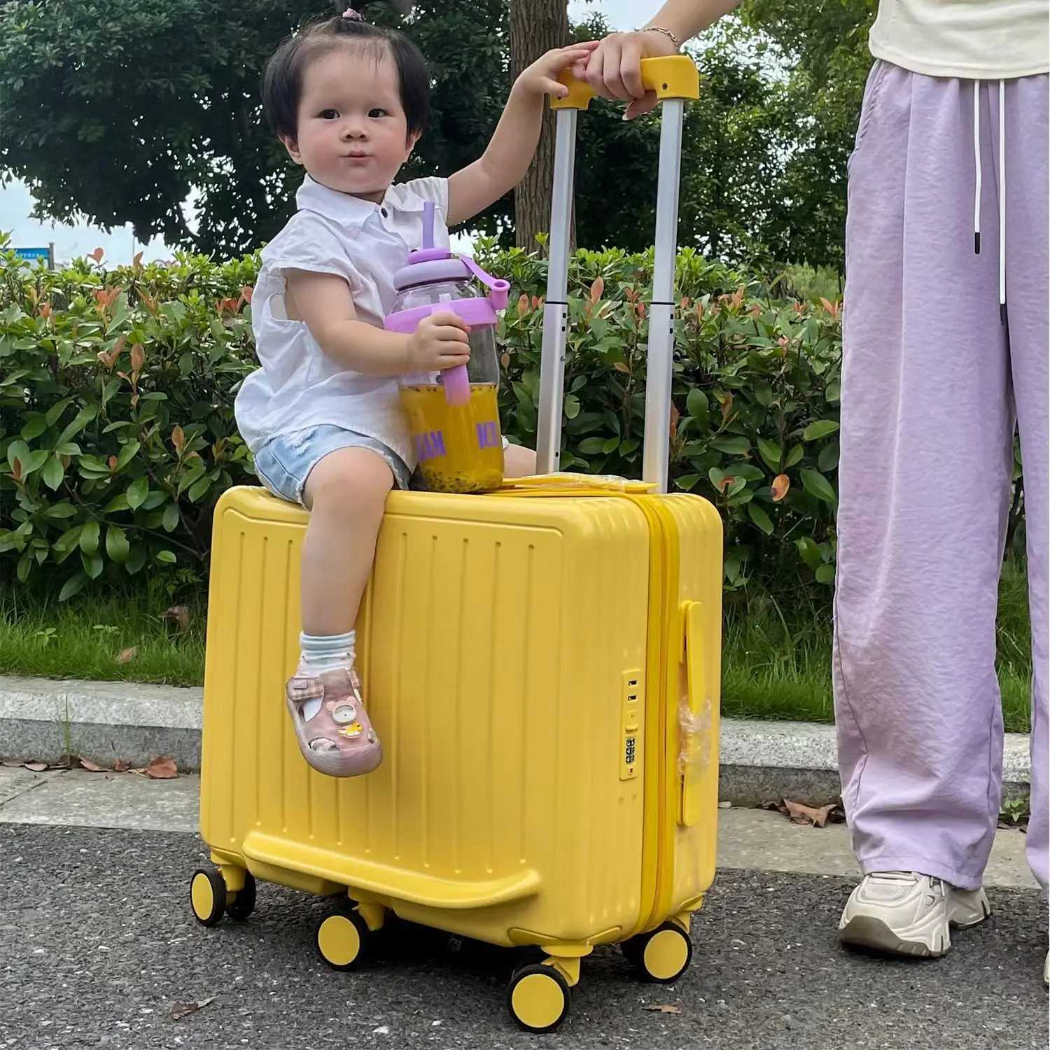 Childrens Luggage Small Baby Walking Gadget Small Suitcase Boy Suitcase Can Ride Girl Good-looking Password Trolley Case W250805-image-1069931576