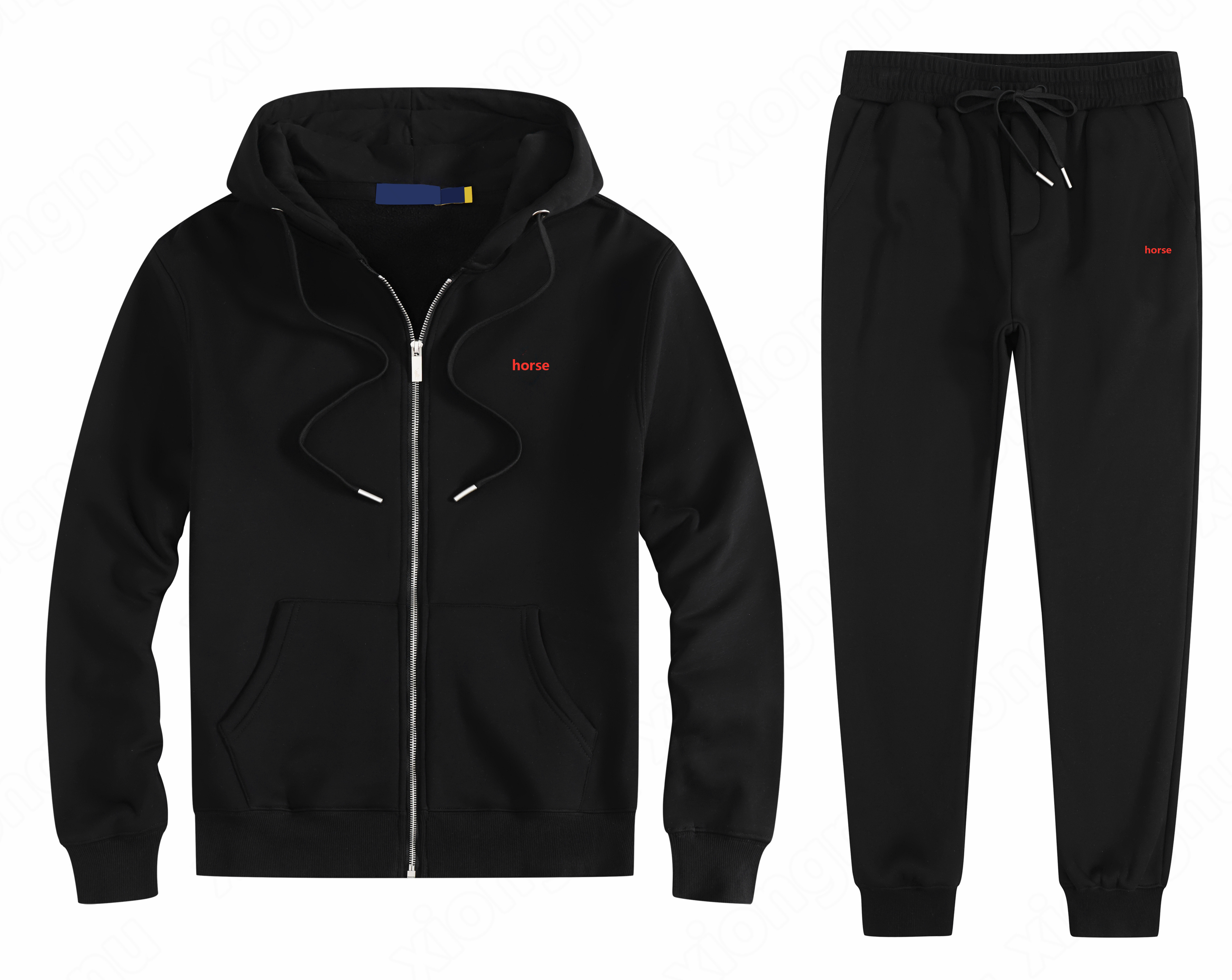 Mens Tracksuits Polos Sportswear Set Winter pony Embroidery warm women polo hoodies Designer cardigan Zipper Jacket hoody pants 2-piece sets