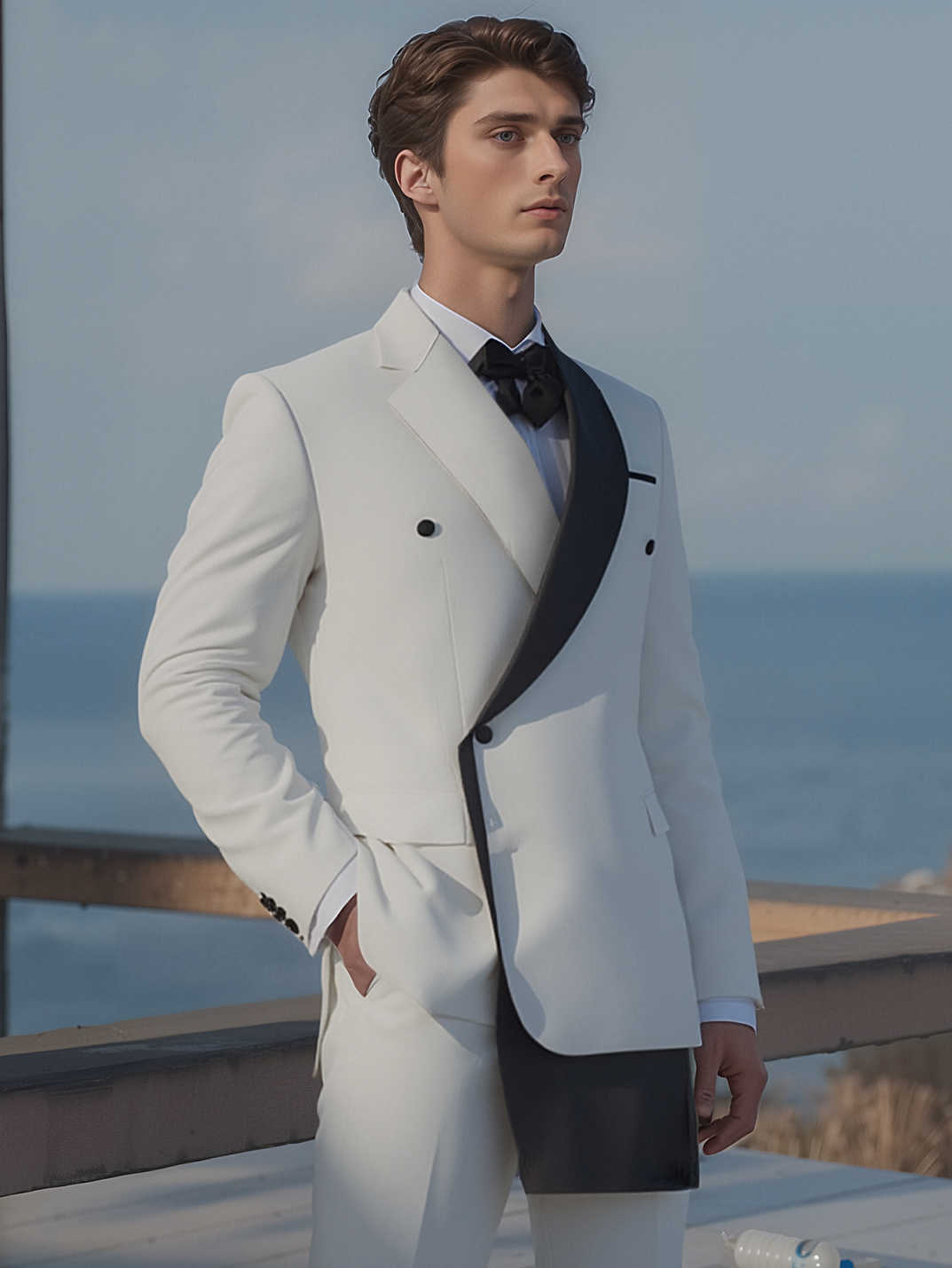 Wedding Tuxedos Handsome 1 Piece Suit Groom Men's Suit Black Long Shawl Lapel Jacket Wedding For Men For Best Man Customized
