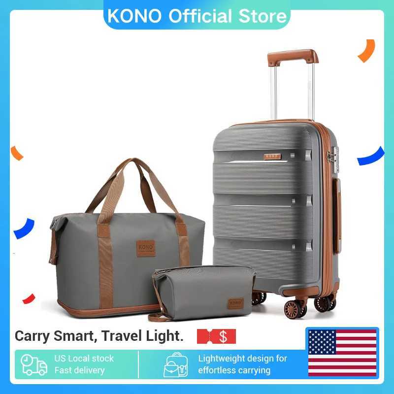 3-Piece Lightweight Hard Shell Suitcase Set with Travel Toiletry Bags Cabin Carry-On Trolley Luggage W250805-image-1069932709