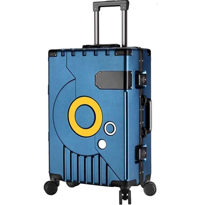 20/22/24/28 Inch Aluminum Frame Suitcase Super Silent Combination Lock Boarding Rolling Luggage Fashion New Trolley Case W250805-image-1069931698