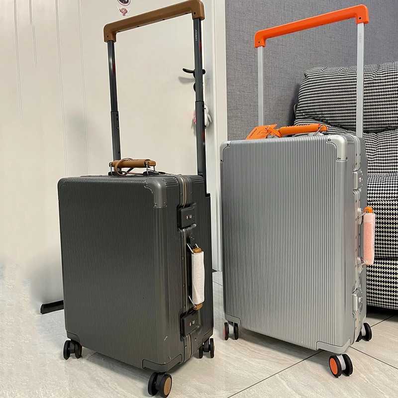 High-end fashion aluminum frame luggage export Japan super quiet universal wheel travel box 20 for men and women with pull rod box W250805-image-1069931859