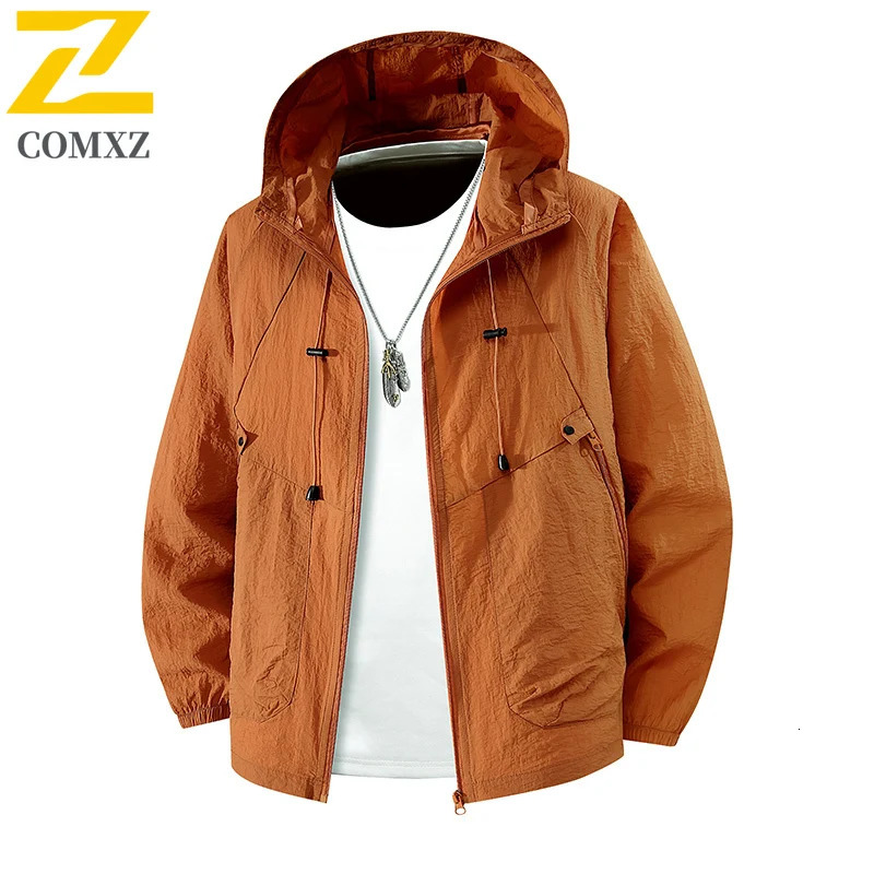Men Sun Protection Clothing Summer Casual Windbreaker Jacket Solid Zipper Breathable UV Resistant Quick Dry Skin Coats 250804