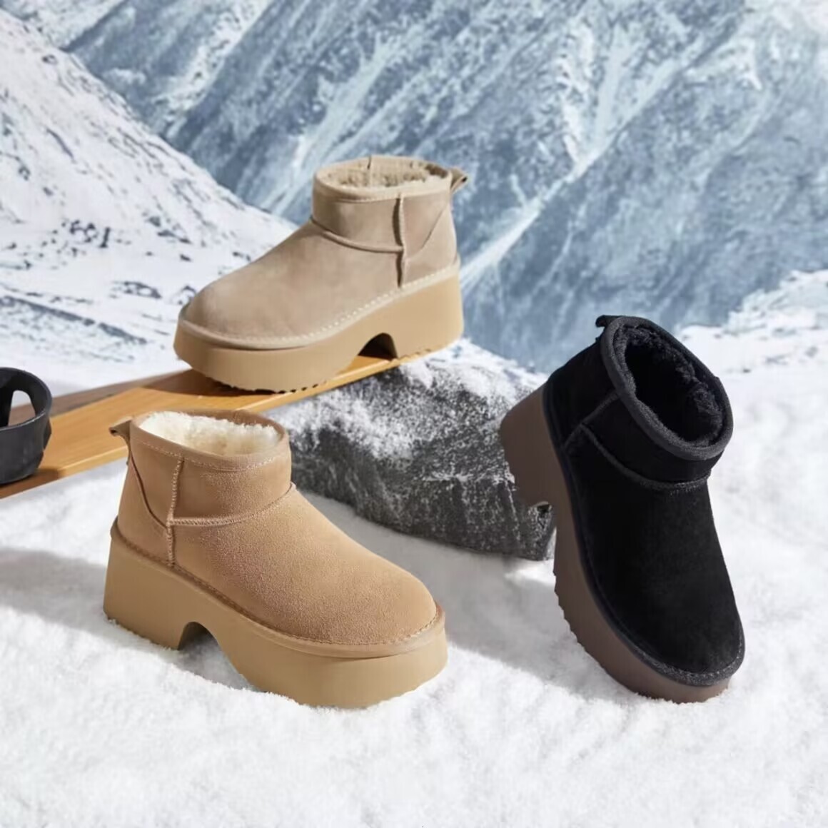 Designers boots womens platform booties winter boot snow slippers shoes classici ankle black chestnut pink warm Bowtie Tazz Mini boot tasman slipper