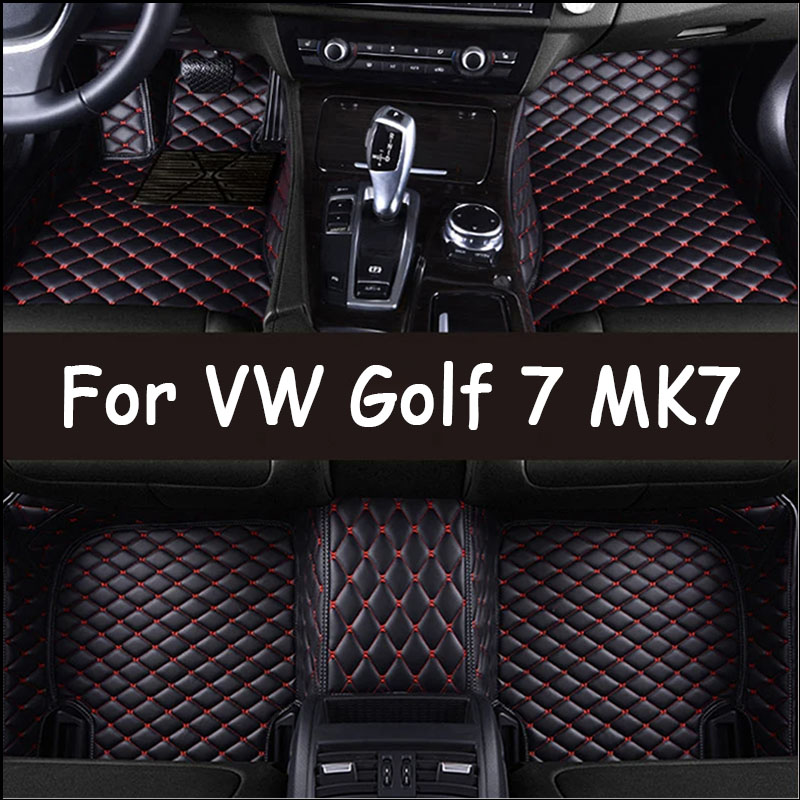 Custom Automotive Car Floor Mats For VW Golf 7 MK7 2012 2013 2014 2015 Auto Luxury Leather Men Women Car Mats Full Coverage-image-1069943837