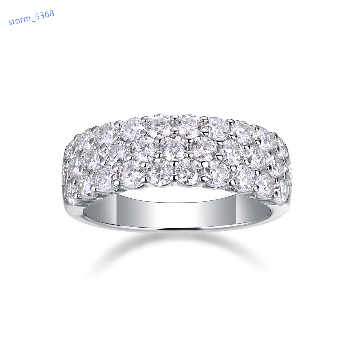Luxury Custom Engagement S925 Sterling Silver Eternity Wedding Jewelry Ring Women Multi-layered Promise Ring