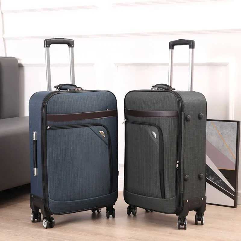 20/24 inches Travel Bag Suitcase Roller Luggage Bag Canvas Box Waterproof Oxford Suitcase Travel Bag W250805-image-1069931598