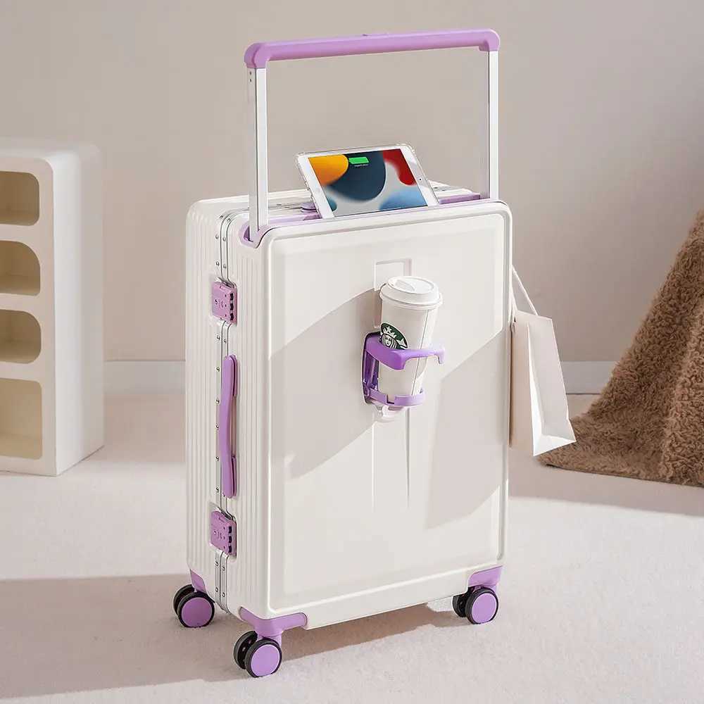 2025 New Wide Handle Travel Suitcase 20-30 Inch Large Capacity Suitcase Thickened High Quality Multifunctional Luggage W250805-image-1069931647