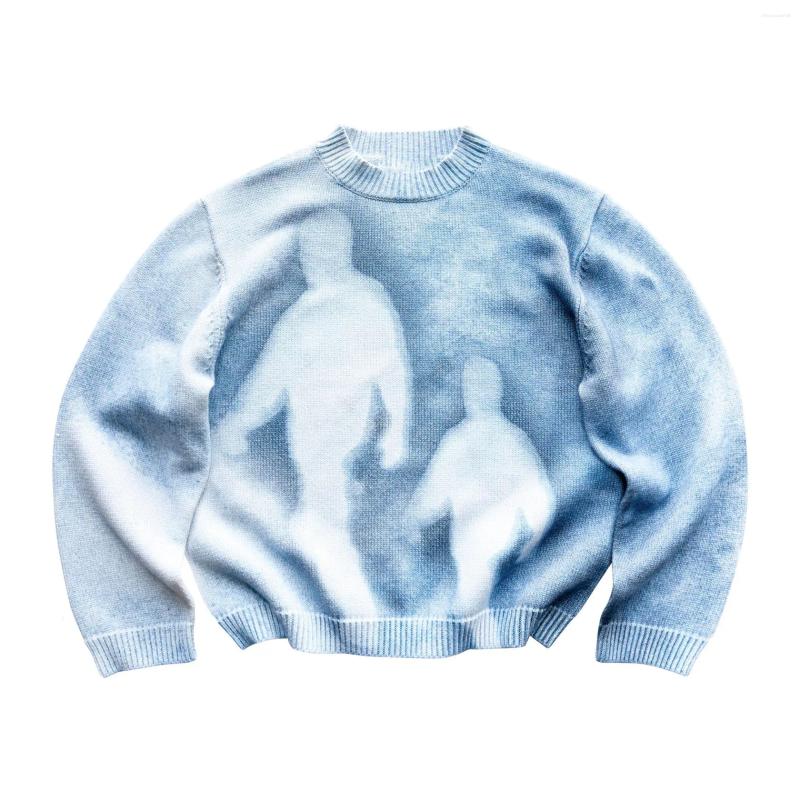 Women's Sweaters Hip Hop Streetwear Knitted Sweater Men Gothic Portrait Print Pullover Autumn Harajuku Cotton Women Oversized