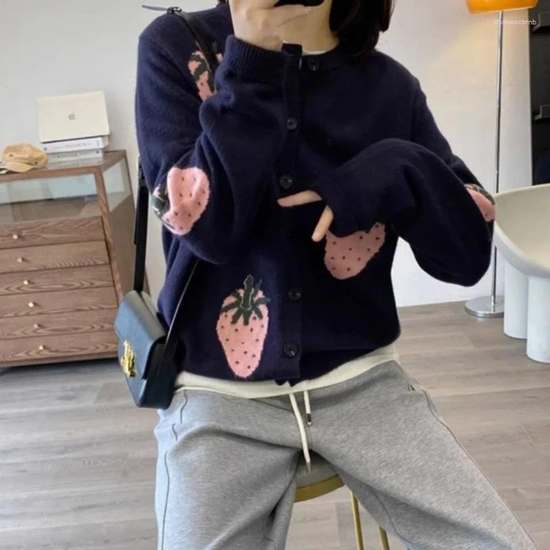 Women's Sweaters Geometric Cartoon Clothing Button Up Cardigan Long Sleeve Screw Thread Round Neck Autumn Winter Coats Casual Tops