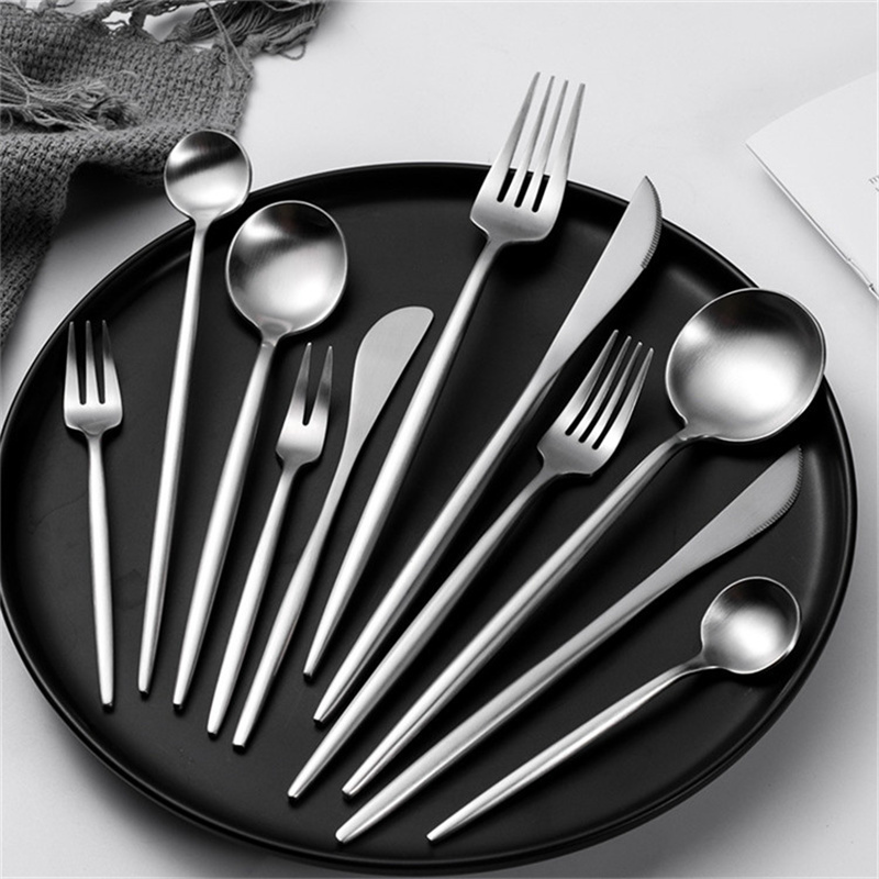 Silverware Flatware Stainless Steel Cutlery Fork Spoon Knife Tableware Dinnerware-image-621868799