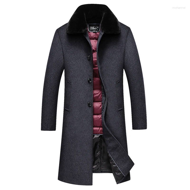 Men's Wool 2025 Autumn/Winter Woolen Coat Medium Long High Quality Down Inner Tank Warm And Fashionable Versatile Top