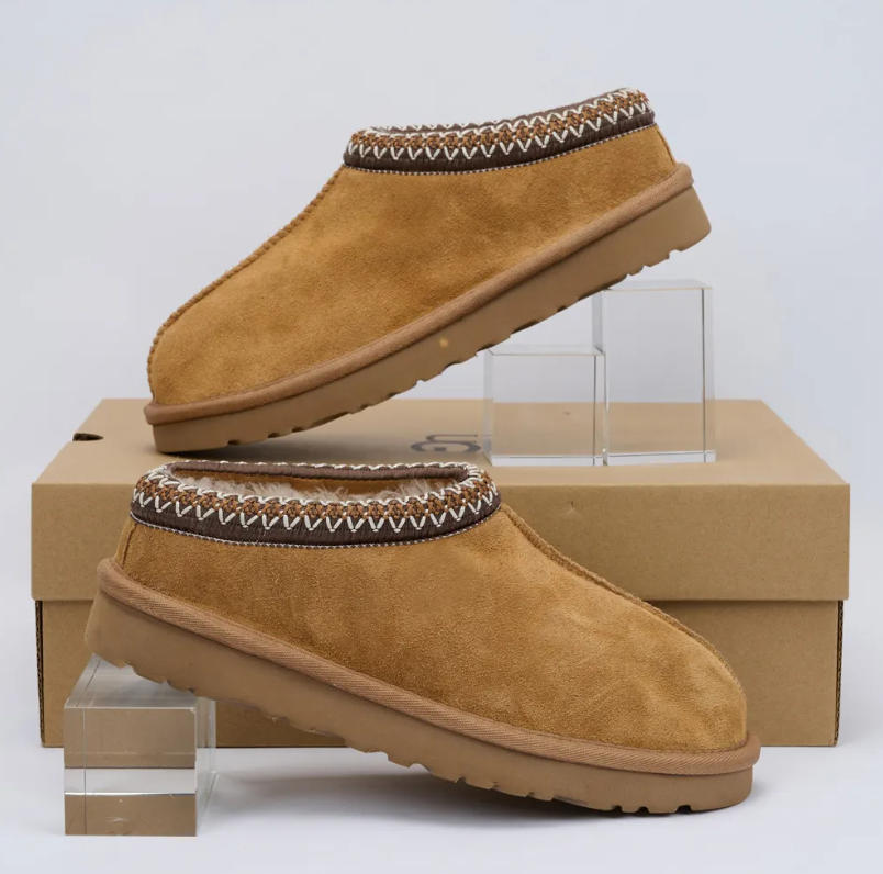 Woman Boots Tazz Tasman Slippers Chestnut Fur Slides Slippers Mules Men Ultra Mini Platform Boot Slip on Shoes Suede Upper Comfort Fall Winter