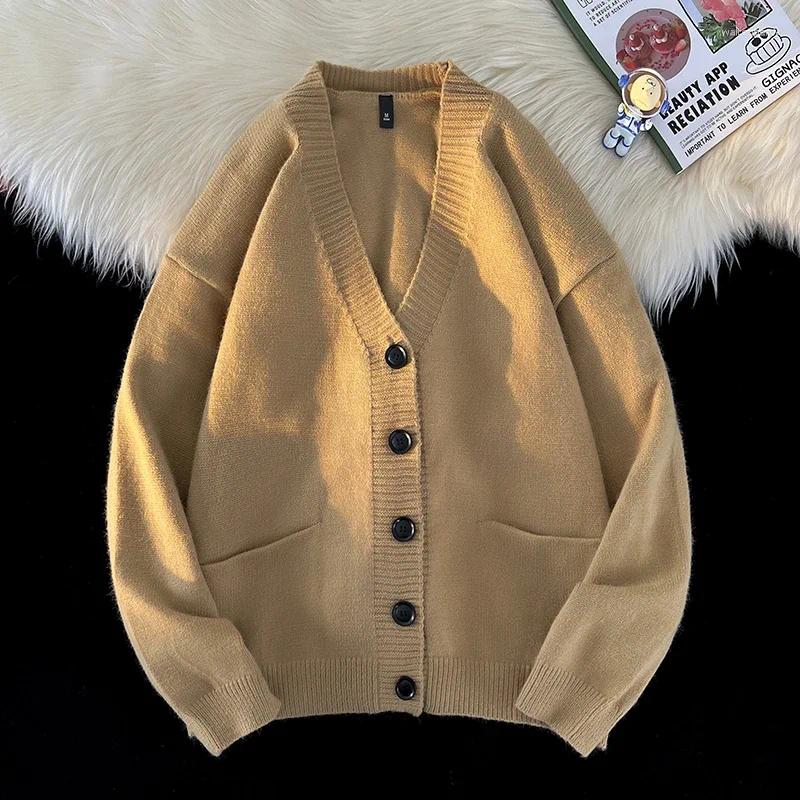 Men's Sweaters Winter Korean Fashion Trend Versatile Casual Cardigan V-neck Sweater Jacquard Comfortable Breathable Jacket D43