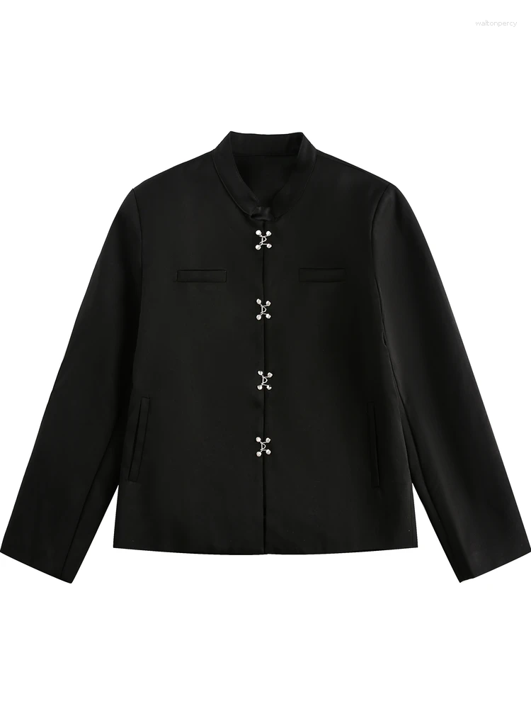 Men's Suits Blahoop Ort Tailored Jaet Chinese Sle Stand Collar Autumn Winter Faionable Pad Oulder Suit Coat For Youth Cas...
