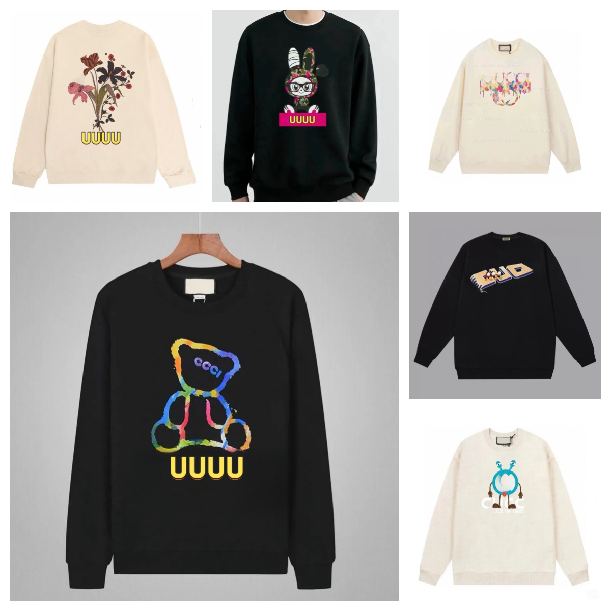 2026 New Designer Sweatshirt à Col Rond Imprimé Homme Femme Chaud Mode Streetwear Pull Ample Hoodie Reflective Couple