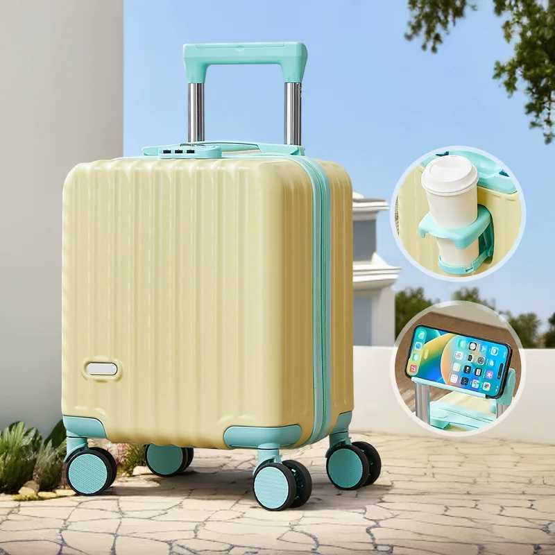 2025 New Style Luggage 14-Inch Fashionable Lightweight Boarding with Water Cup Holder Mobile Phone Holder Large Capacity Luggage W250805-image-1069931820