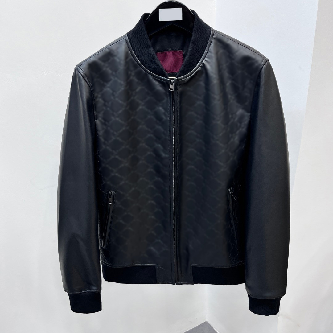 Men's plus size Outerwear Coats Genuine Leather Jacket Designer Jacket hoodie hooded casual fashion color stripe printing top quality 4g31h41
