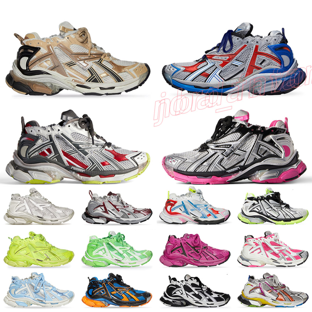 2024 Nouvelles femmes coureurs de piste pour hommes 7 7.0 Chaussures décontractées Designer en cuir gratuit blanc noir argent rose nylon en maill