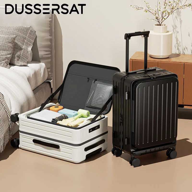 20 24 26 Inch Travel Luggage Suitcase Expandable Front Open Luggage with 360 heels durable PC large capacity luggage suitcase W250805-image-1069931522