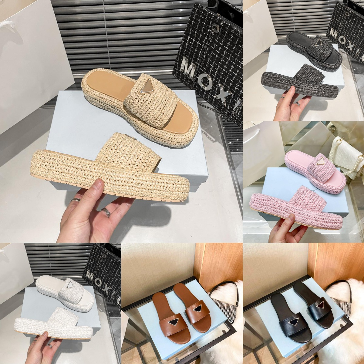 Designer Sandals with box Women slippers Luxury shoes Flat Slides Summer genuine leather Outdoor Loafers Bath Beachwear Slippers Black pantoufle sli