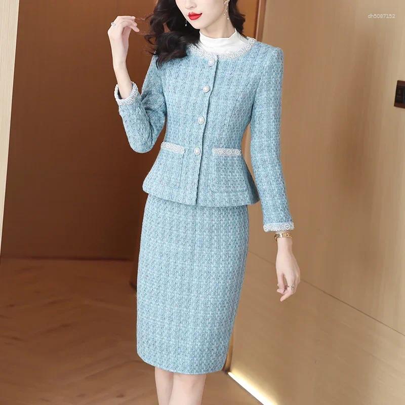 Women's Tracksuits UNXX Chic Style Skirt Suits Vintage Fashionable Slimming Autumn 2025 Stylish Two-Piece Set Female Office Lady Sets