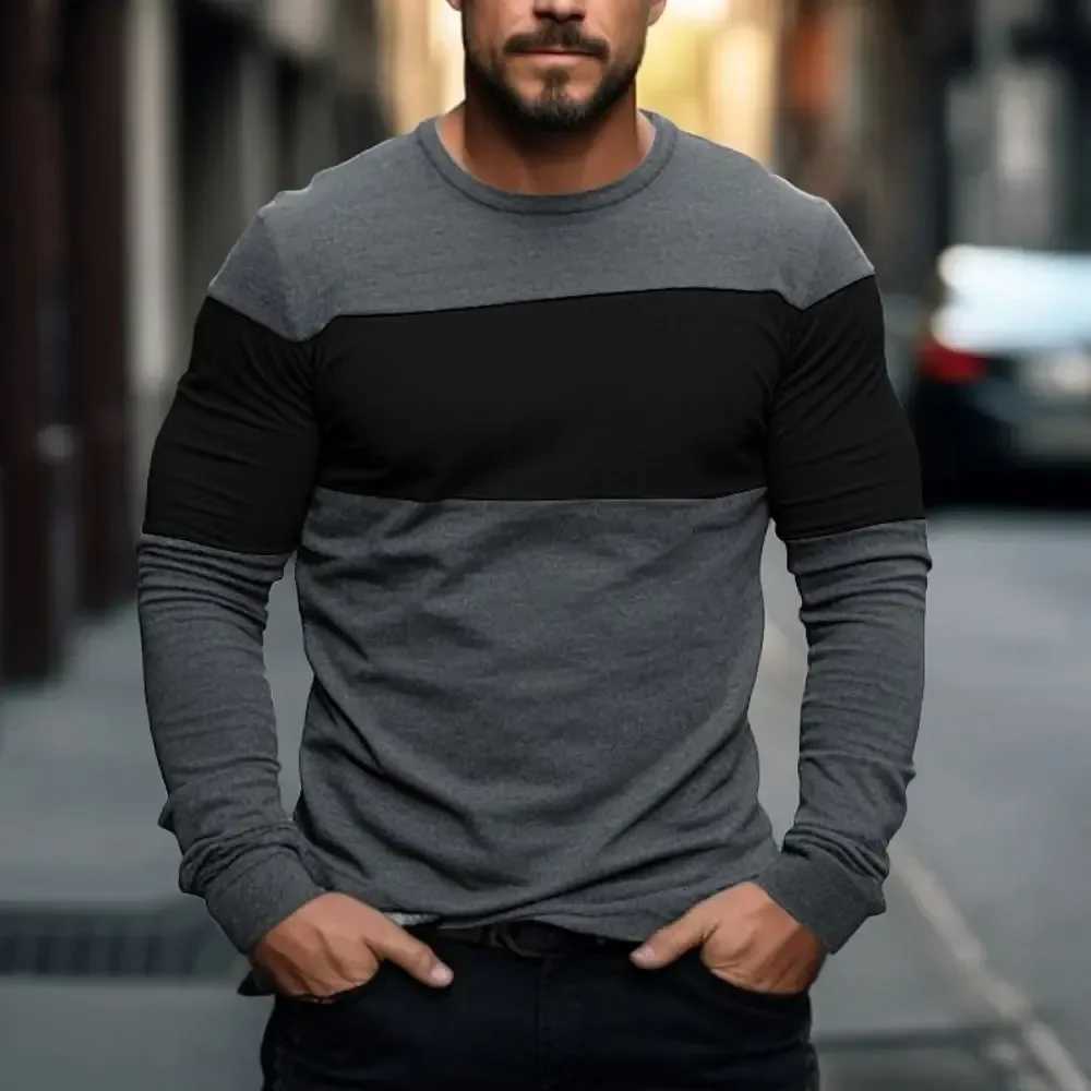 Fashion Autumn Mens Cotton Pullover Long Sleeve Tops T-shirts 3d Printed Graphic Stripe O Neck Casual Oversized Tee 2023 W250806