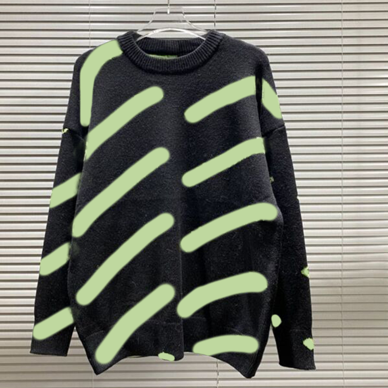 Men's Sweaters Designer Embroidered round neck knitted sweater with letters all over men's and women's loose casual top