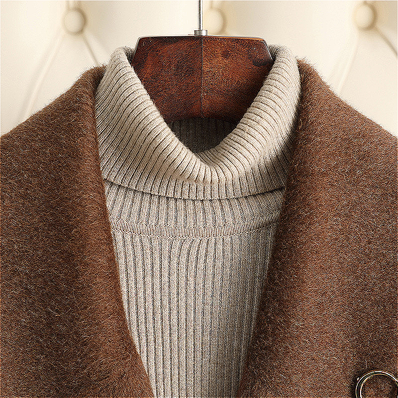 D5195 Autumn and winter new small size medium and long high-end light luxury style woolen coat for women