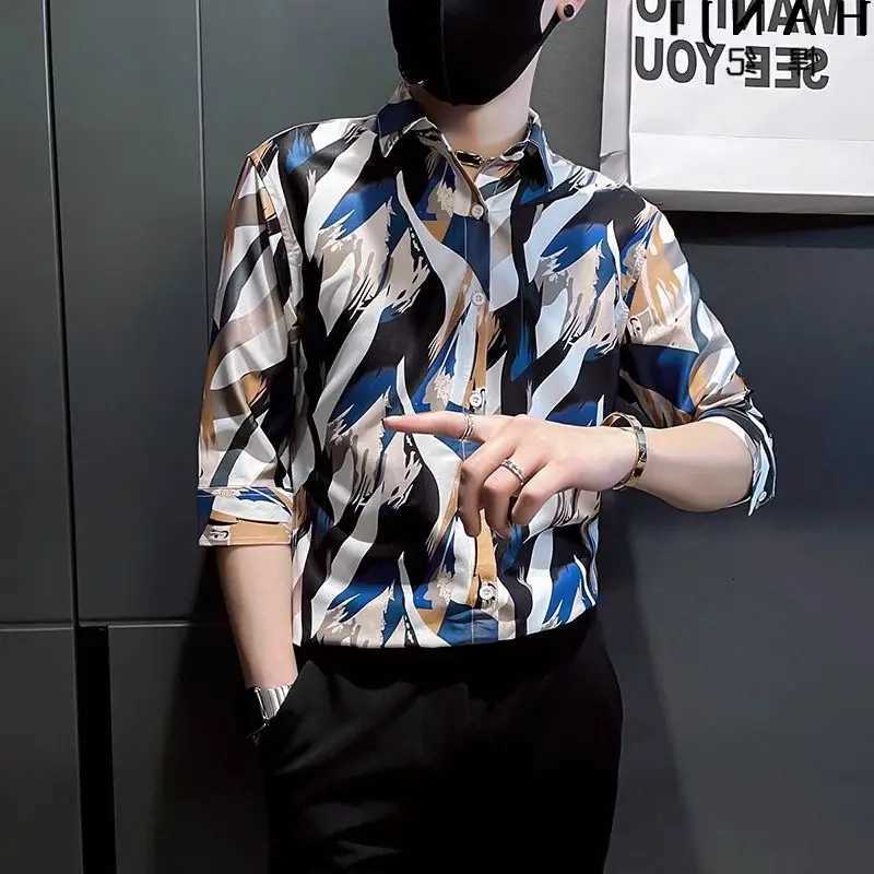 Summer New Fashion Mens Trendy Versatile Casual Mid Sleeve Top W250806