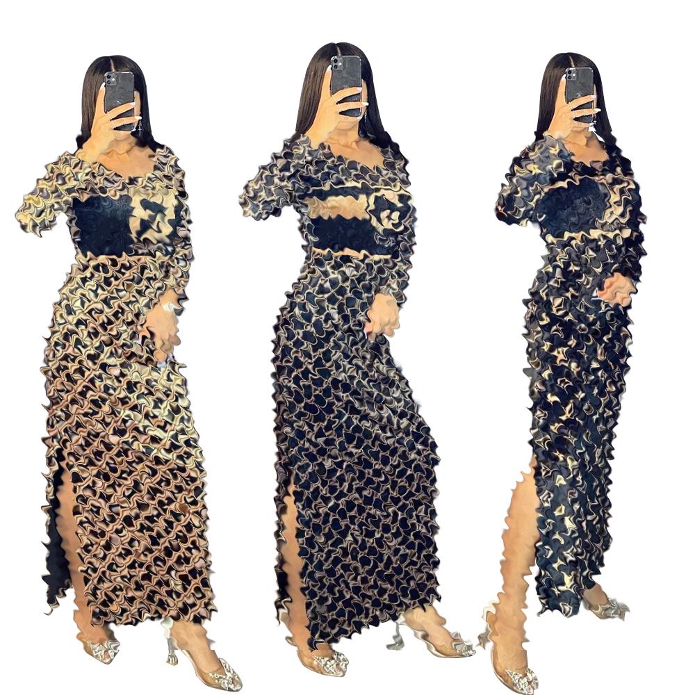 Designer Casual Bodycon Dresses For Women Tank Top Buttock Skirt Print Robe Longue Femme Dress Two Or One Piece Set Sexy Slim
