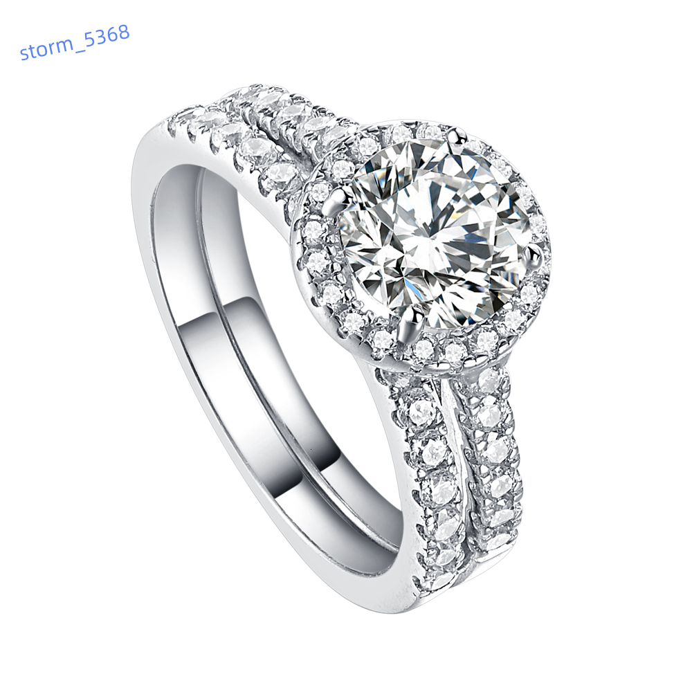 Luxury 925 Silver Ring High Quality Wedding Engagement Diamond Moissanite Sterling Jewelry Elegant Trendy Zircon Ring for Women