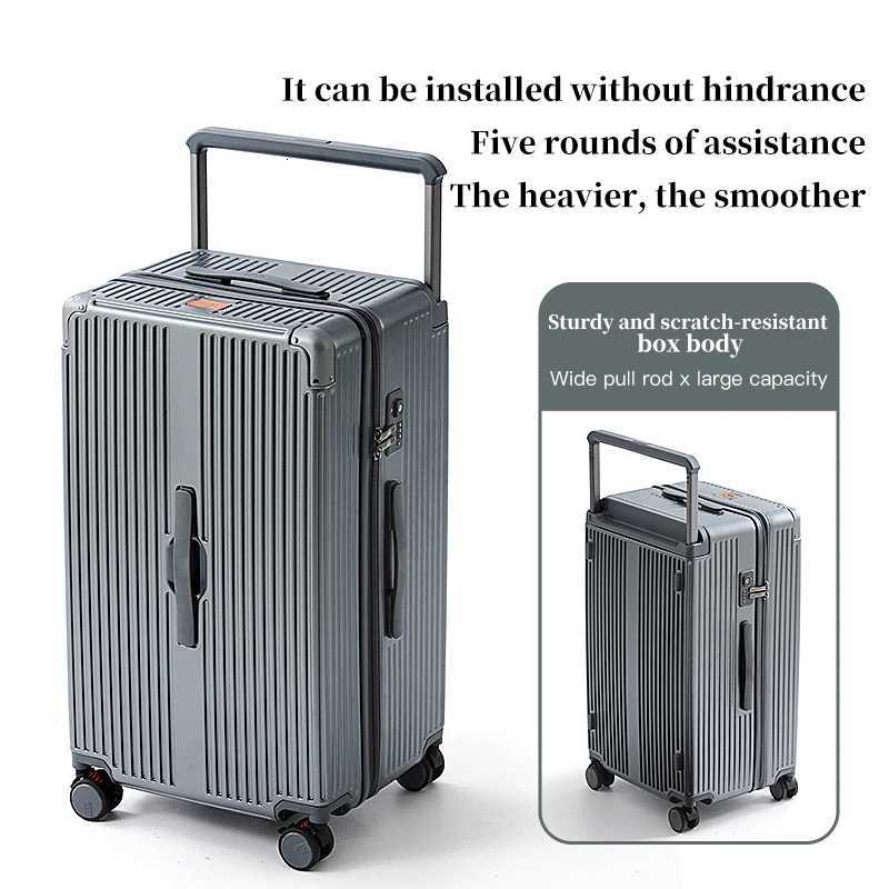 LEE Wide-Handle Large-Capacity Zippered Rolling Luggage with 5-Wheel System - Ideal for International Carry-On Travel W250805-image-1069932390