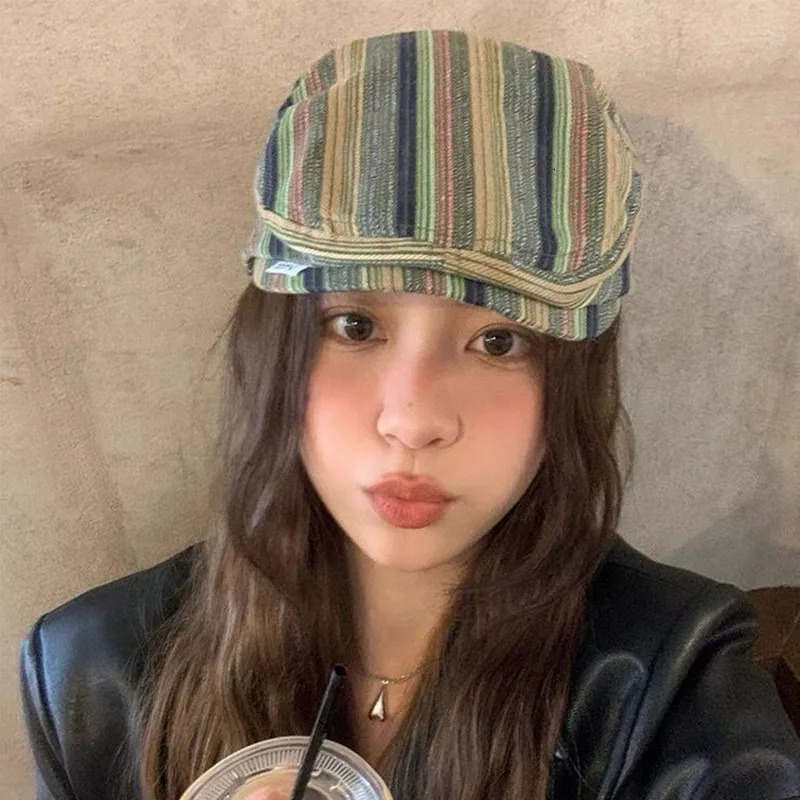 Retro sboy Bowle cap women Korean big head circumference casual hat for men 250805