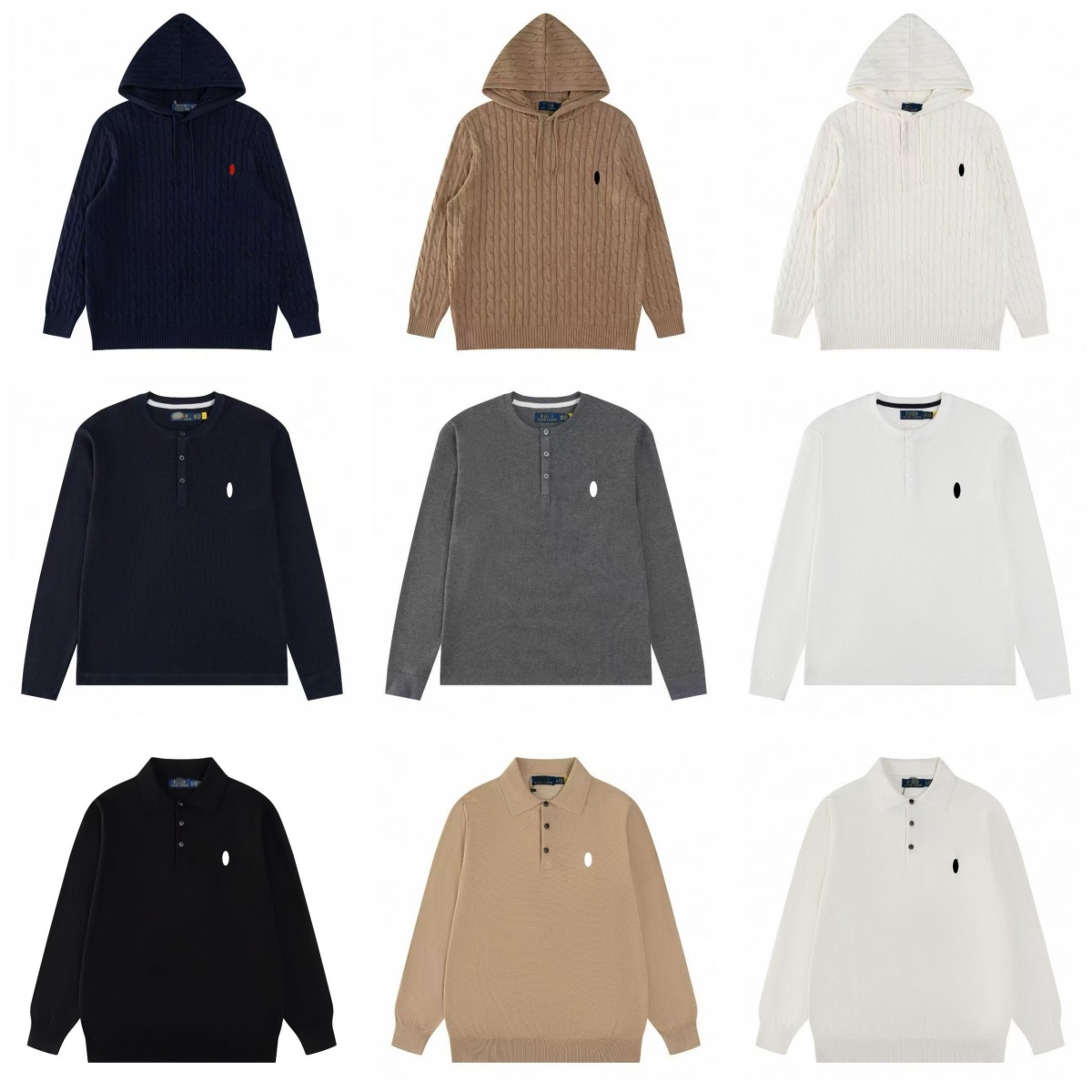 mens sweaters autumn wool casual small horser pull half zip polo chandail cardigan jacket winter long sleeve sweater Pullover women high quality hoo