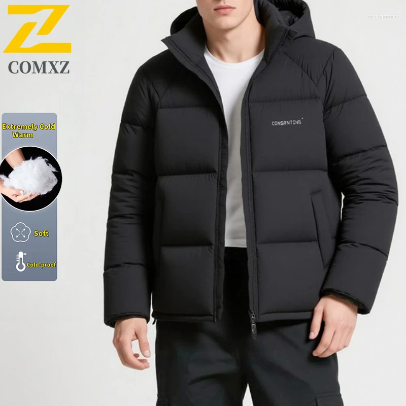 Men's Down Winter Luxury Thermal Jacket 2025 Brand Thick Cold-proof Cotton-padded Coat Casual Lightweight Waterproof Hooded Parka