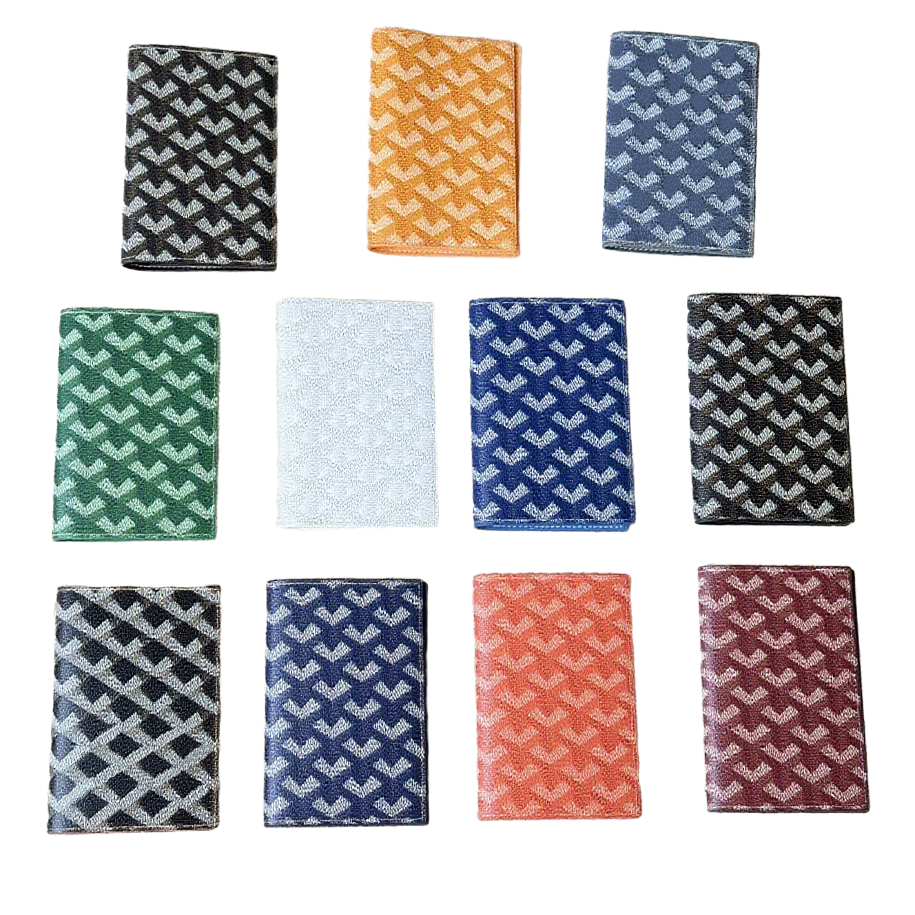 Men's Desiner Wallet Classic Geometric Pattern Passport Holder Premium Quality Small Pocket Oranizer Fashion Card Holders Short Purse with Box-