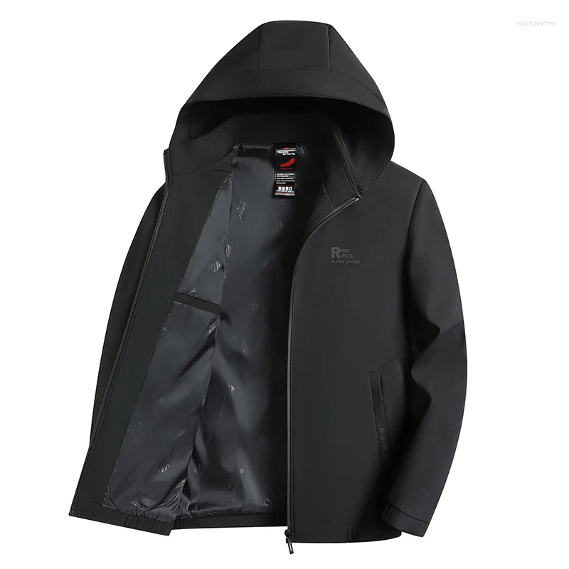 Men's Jackets Outdoor Spring And Autumn Style Middle-aged Fashionable Business Casual Sports Travel Work Dad Jacket With Detachable Cap